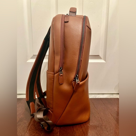 Cole Haan Triboro Leather Backpack in New British Tan - Picture 4 of 8
